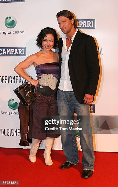 Presenter Anastasia and actor Axel Wedekind attend the MTV Designerama Fashion Show on September 14, 2005 at Arena Berlin in Berlin, Germany.