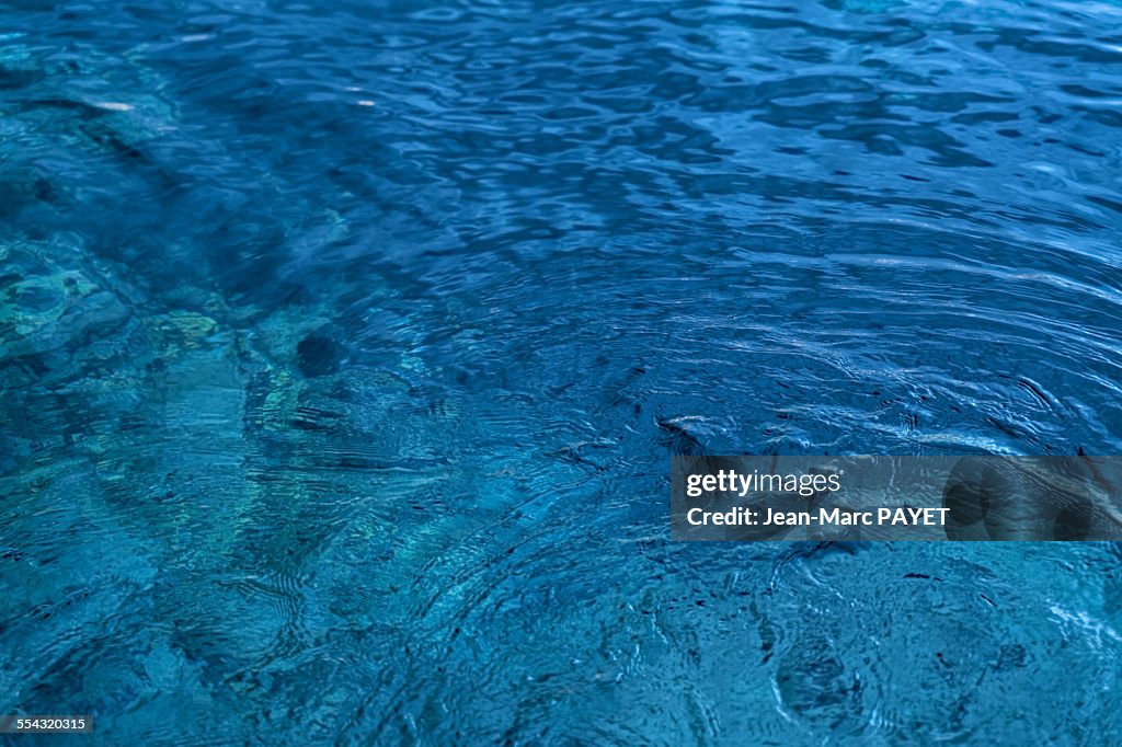 Clear blue sea water