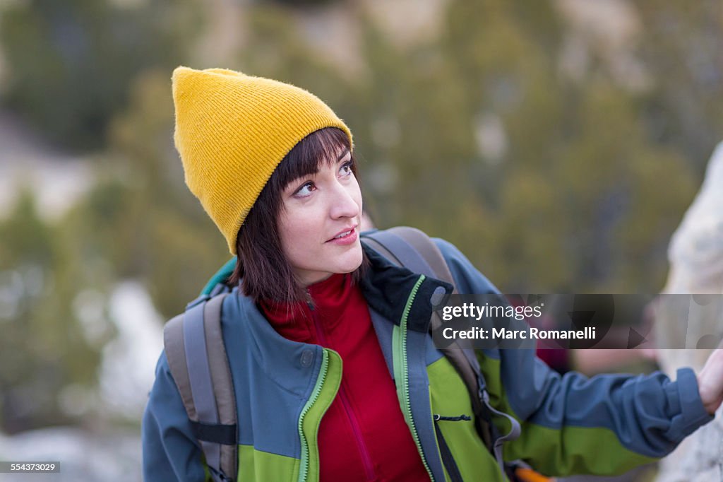 Woman admiring rock formations