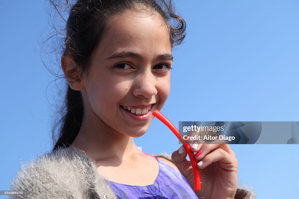 Girl smiling with a sweet