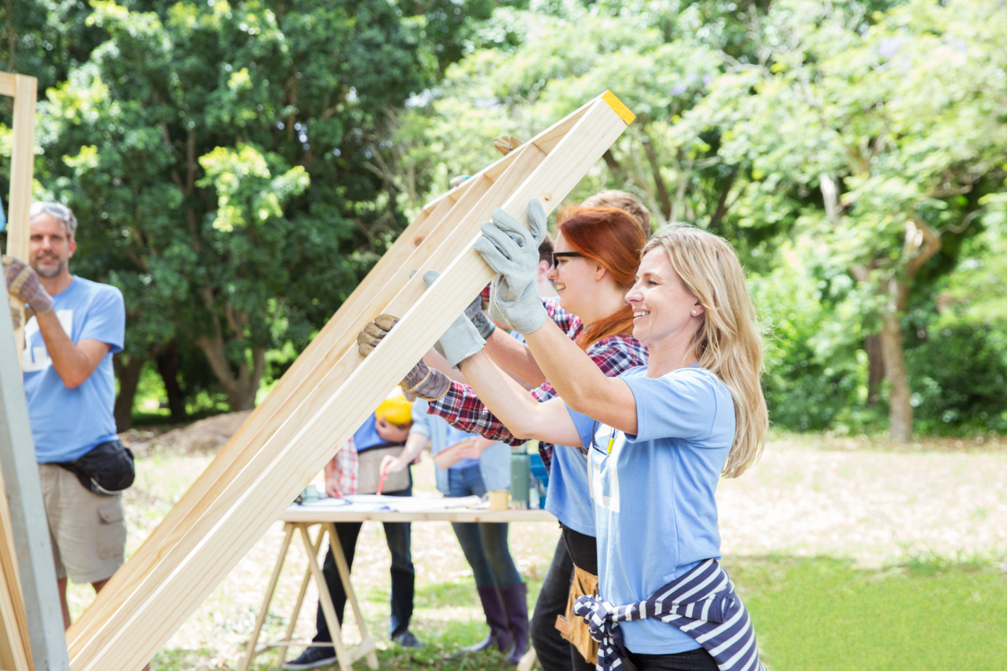 volunteers construction