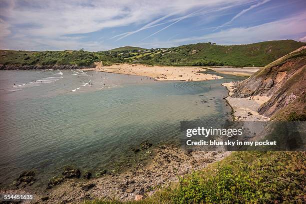 three cliffs bay - gower stock pictures, royalty-free photos & images