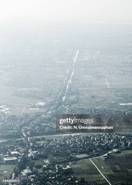 arial view of city of hanoi - arial city stock pictures, royalty-free photos & images