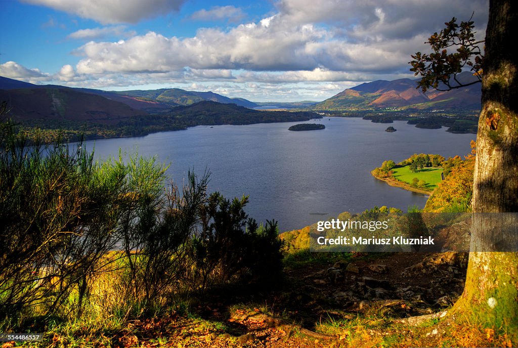 The Lake District autumn landscape panorama
