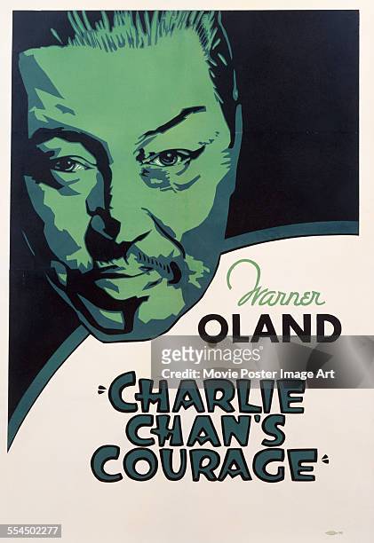 Poster for Eugene Forde and George Hadden's 1934 mystery film 'Charlie Chan's Courage' starring Warner Oland.