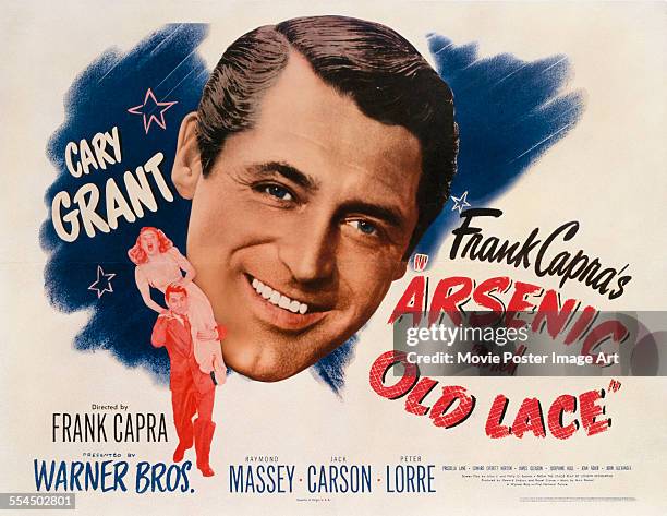 Poster for Frank Capra's 1944 comedy 'Arsenic and Old Lace' starring Cary Grant and Priscilla Lane.