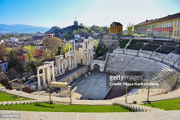 roman amphitheater of plovdiv - bulgaria stock pictures, royalty-free photos & images
