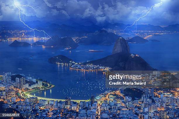 thunderstorm in rio de janeiro - botafogo brazil stock pictures, royalty-free photos & images