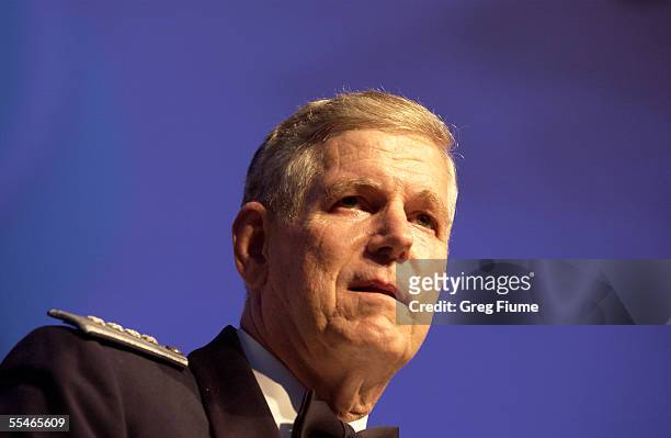 General Richard B. Myers speaks at the USO Gala on September 14, 2005 at the Hilton Washington in Washington, DC. NOTE TO USER: User expressly...