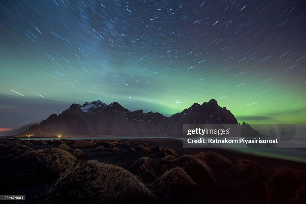 Startrails at Vestrahorn