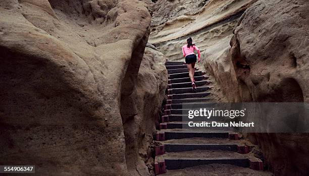 teenage girl running and fitness. - san diego landscape stock pictures, royalty-free photos & images