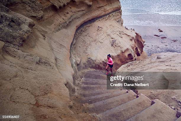 teenage girl running and fitness. - san diego landscape stock pictures, royalty-free photos & images