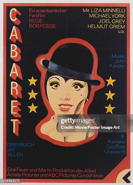 Poster for Bob Fosse's 1972 musical 'Cabaret' starring Liza Minnelli.