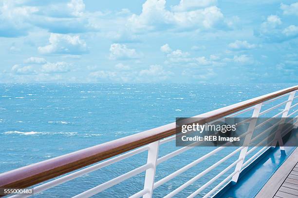 deck and railing of ship - railing stock pictures, royalty-free photos & images