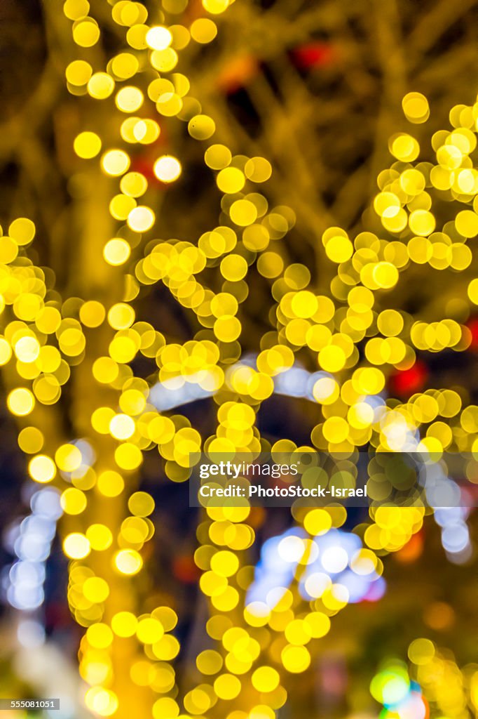 Abstract defocused yellow lights