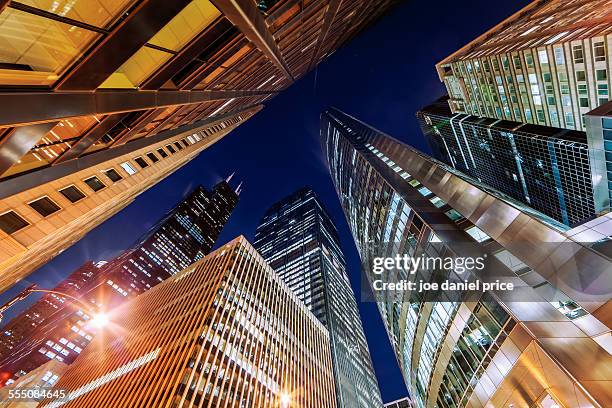 looking up, chicago, illinois - chicago skyscraper stock pictures, royalty-free photos & images