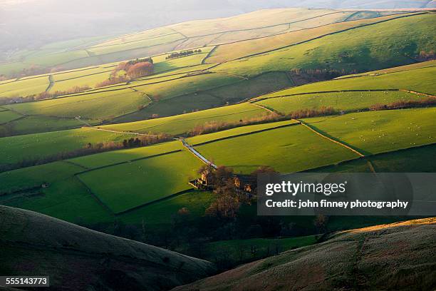 derbyshire hills in spring time - peak district national park spring stock pictures, royalty-free photos & images