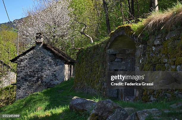 rural scene in cannobina valley - washboard laundry stock pictures, royalty-free photos & images