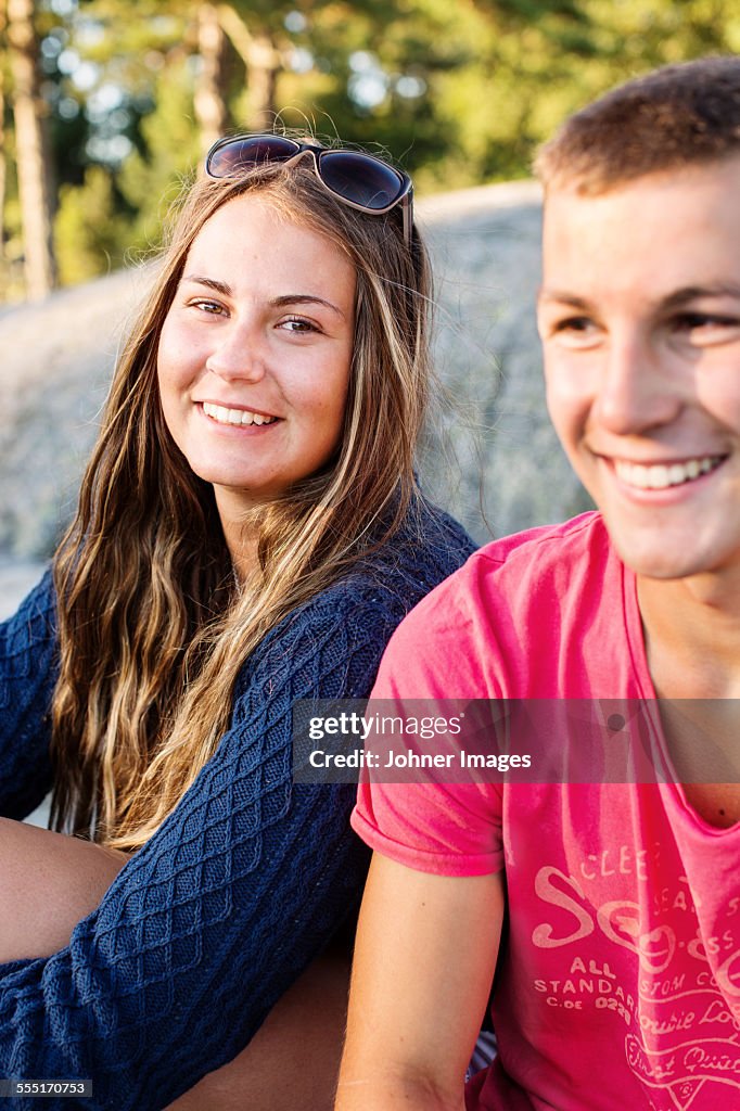 Smiling teenagers