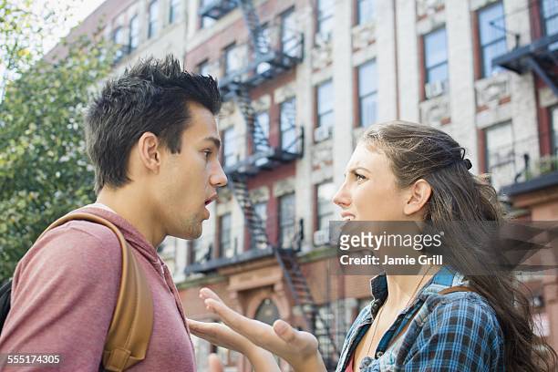 usa, new york state, new york city, brooklyn, young couple having relationship difficulties - girlfriend stock pictures, royalty-free photos & images