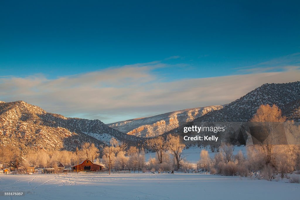 USA, Colorado, New Castle, Scenic view of winter landscape