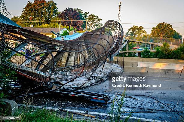 The Cathedral Street Pedestrian Bridge over the M-39 Southfield Freeway in Detroit, Michigan Collapsed on September 26 after the bridge was struck by...