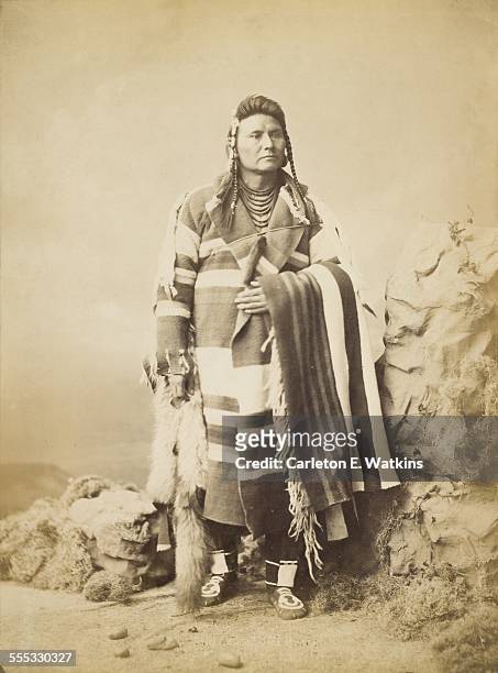 Chief Joseph , leader of the Wallowa band of the Nez Perce tribe of northeastern Oregon, USA, circa 1880.