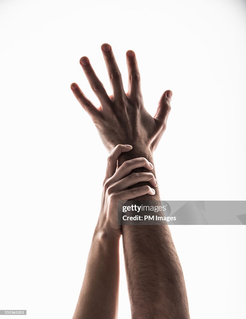 Reaching hands