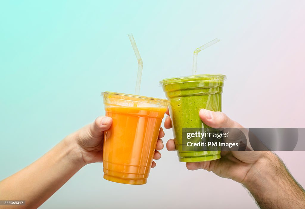 Toasting with fruit smoothies