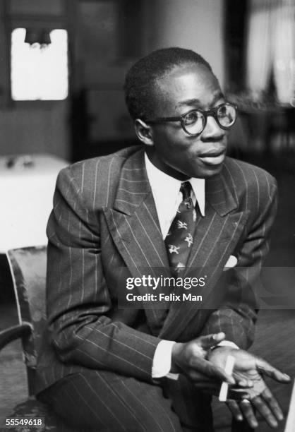Leopold Sedar Senghor , the French Senagalese delegate to the Council of Europe Assembly at Strasbourg University, August 1949. Senghor became the...