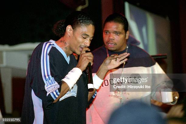 Bone Thugs-n-Harmony performing at B.B. King Blues Club & Grill on Tuesday night, September 17, 2002.This image:Layzie Bone , left, and Wish Bone .