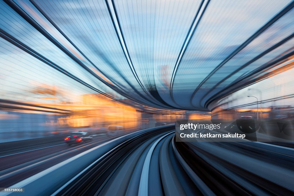 A blurred motion on the railway