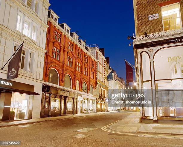 exclusive shopping street of london - bond street stock-fotos und bilder