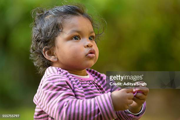 indian infant baby girl - chubby asian girl stock-fotos und bilder