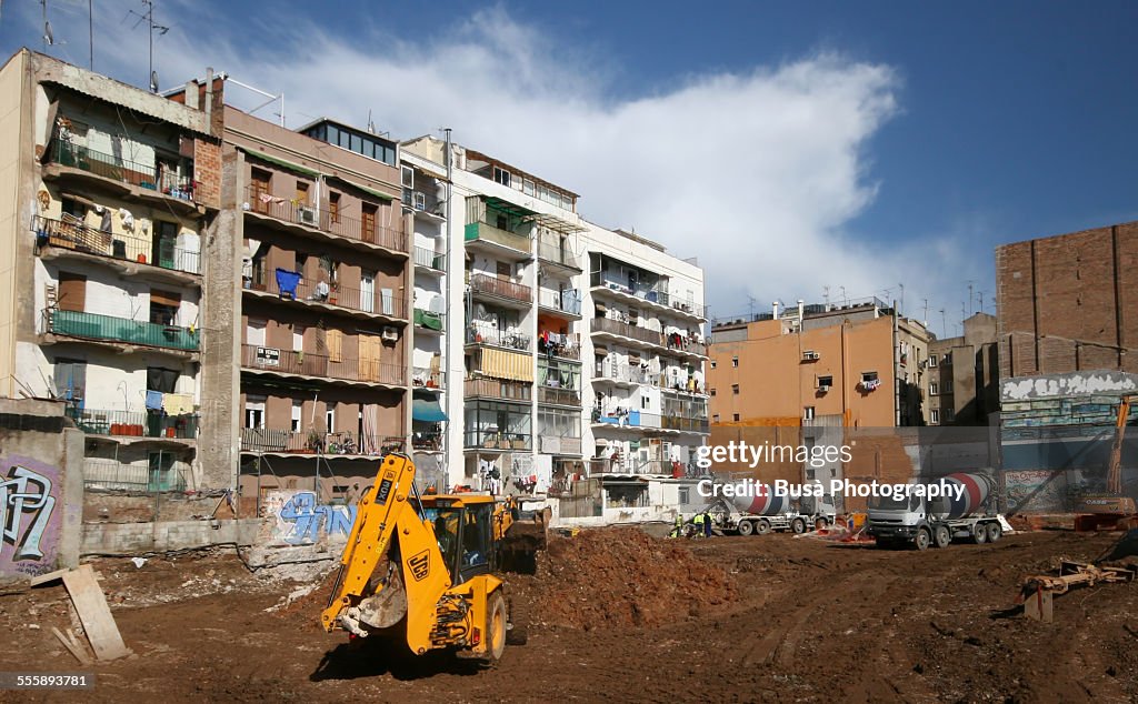 Barcelo Raval Building Constructions In The Raval District Of Barcelona High-Res Stock Photo ...