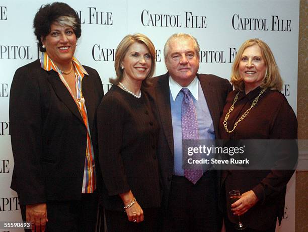 Tammy Haddad, Kathleen Matthews, Bob Bennett and Ellen Bennett pose on the red carpet September 14, 2005 at Capitol File magazine's cover launch...