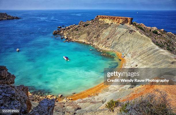 gnejna bay - maltese stock pictures, royalty-free photos & images