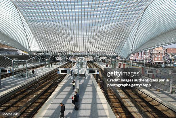 the liege rail train station - liege stock pictures, royalty-free photos & images