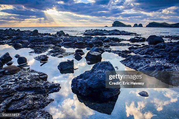 sunset reflection - lava rock stock pictures, royalty-free photos & images