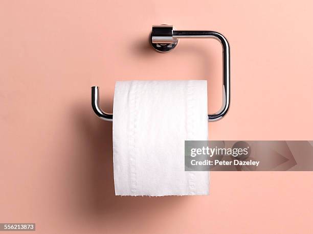 toilet roll holder with copy space - toilet paper stock pictures, royalty-free photos & images