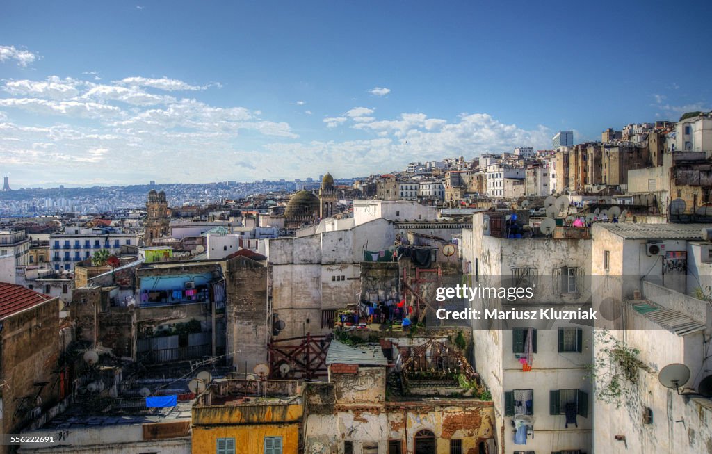 Algiers Kasbah rooftops aerial view