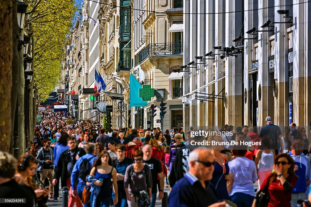 Avenue des Champs Elysees in Paris
