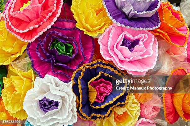 paper flowers used for carnaval - paper flower stock-fotos und bilder