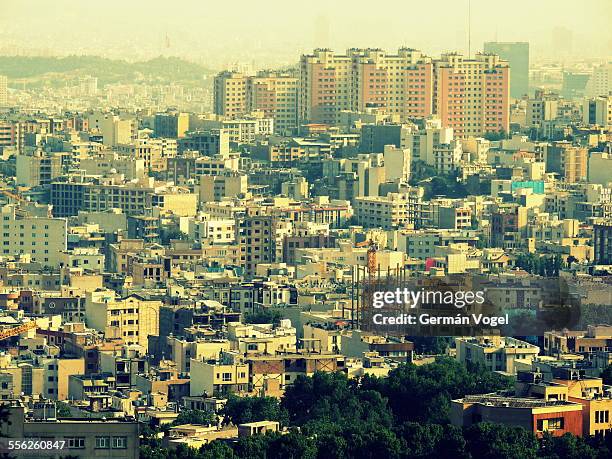 tehran skyline residential buildings - tehran skyline stock pictures, royalty-free photos & images