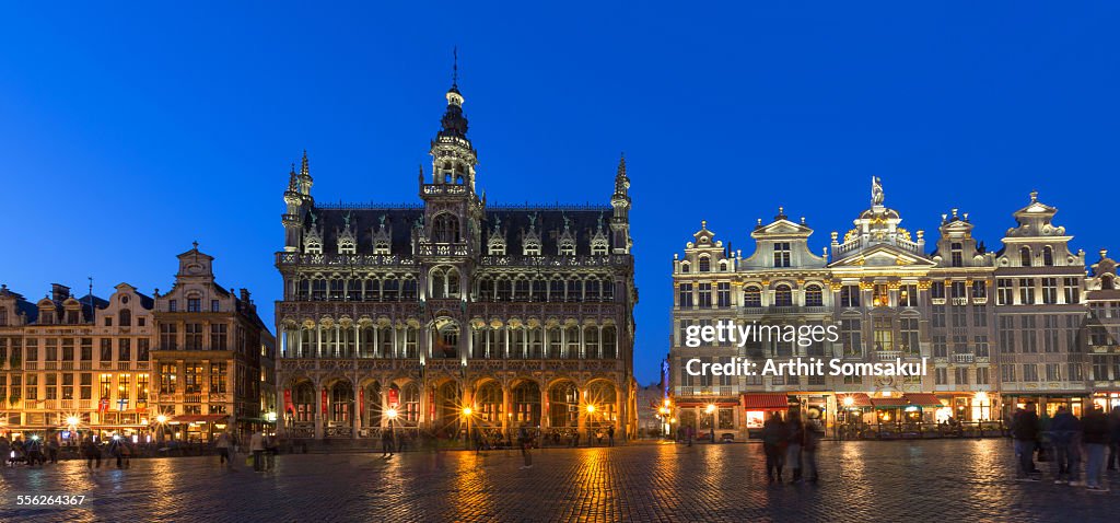 Grand Place at dusk panorama,brussels,belgium