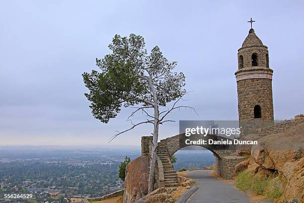 friendship bridge and peace tower - riverside california stock-fotos und bilder