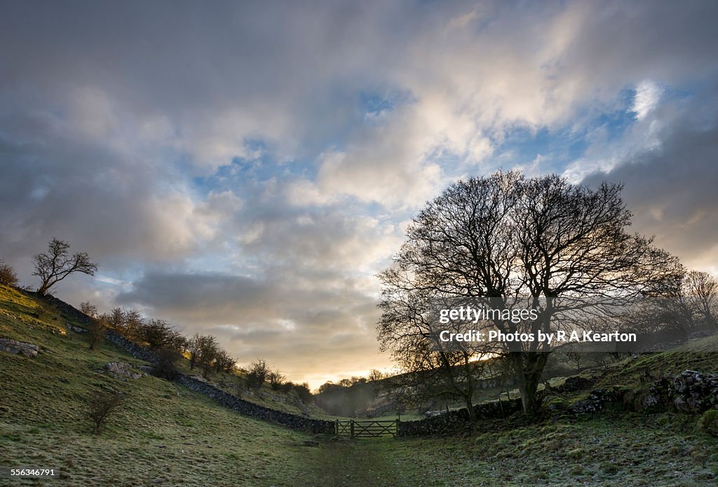 Peak District scene on a frosty winters morning