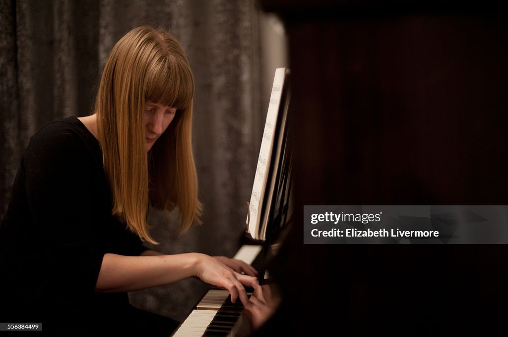 Woman playing piano