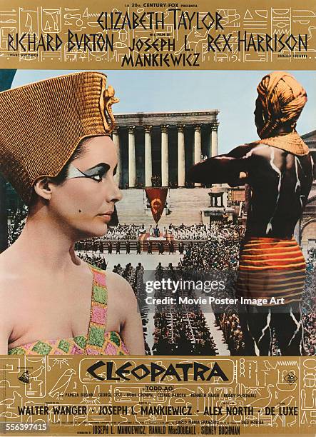 Poster for Joseph L. Mankiewicz and Rouben Mamoulian's 1963 biopic 'Cleopatra' starring Elizabeth Taylor.