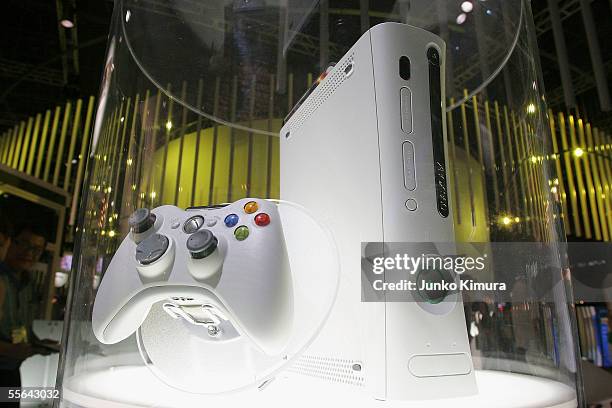 Next-generation Xbox 360 of Microsoft is on display during the Tokyo Game Show 2005 on September 16, 2005 in Chiba, Japan. The show which takes place...